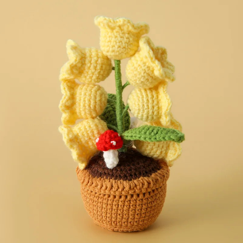 LED Crochet Lily of the Valley Flower Pot Mother’s Day Gift