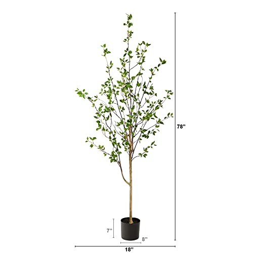 6.5ft Minimalist Artificial Citrus Tree, Faux Greenery for Indoor Home 6ft 6in