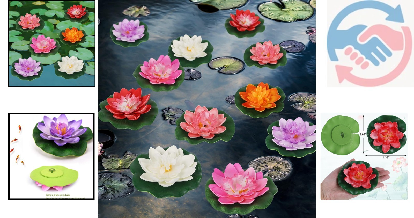 Durable and Lightweight 12 Pcs Floating Lotus Flowers for Indoor/Outdoor Use