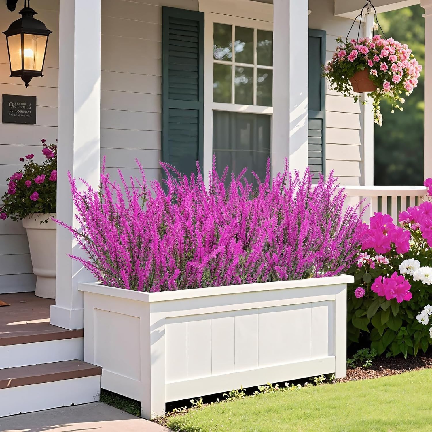 Ouddy Decor 24 Bundles Artificial Lavender Fake Flowers Faux Plastic Plants for