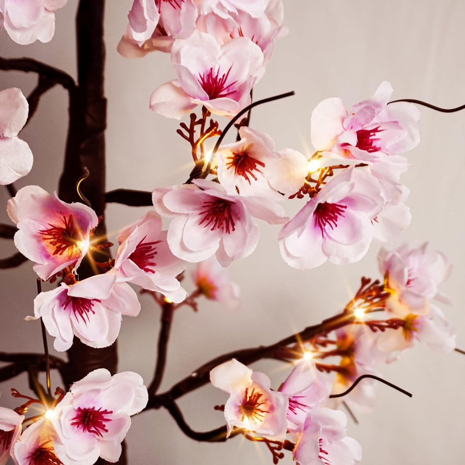 Uieke Cherry Blossom Tree, 6FT 96 Fairy Lights Artificial Lighted Tree Pink