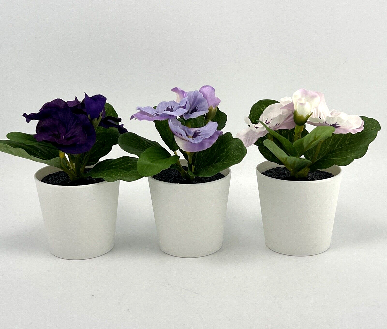 Ikea Fejka Artificial Potted Plant With Pot Set of 3 Flower Mix Purple/White NEW