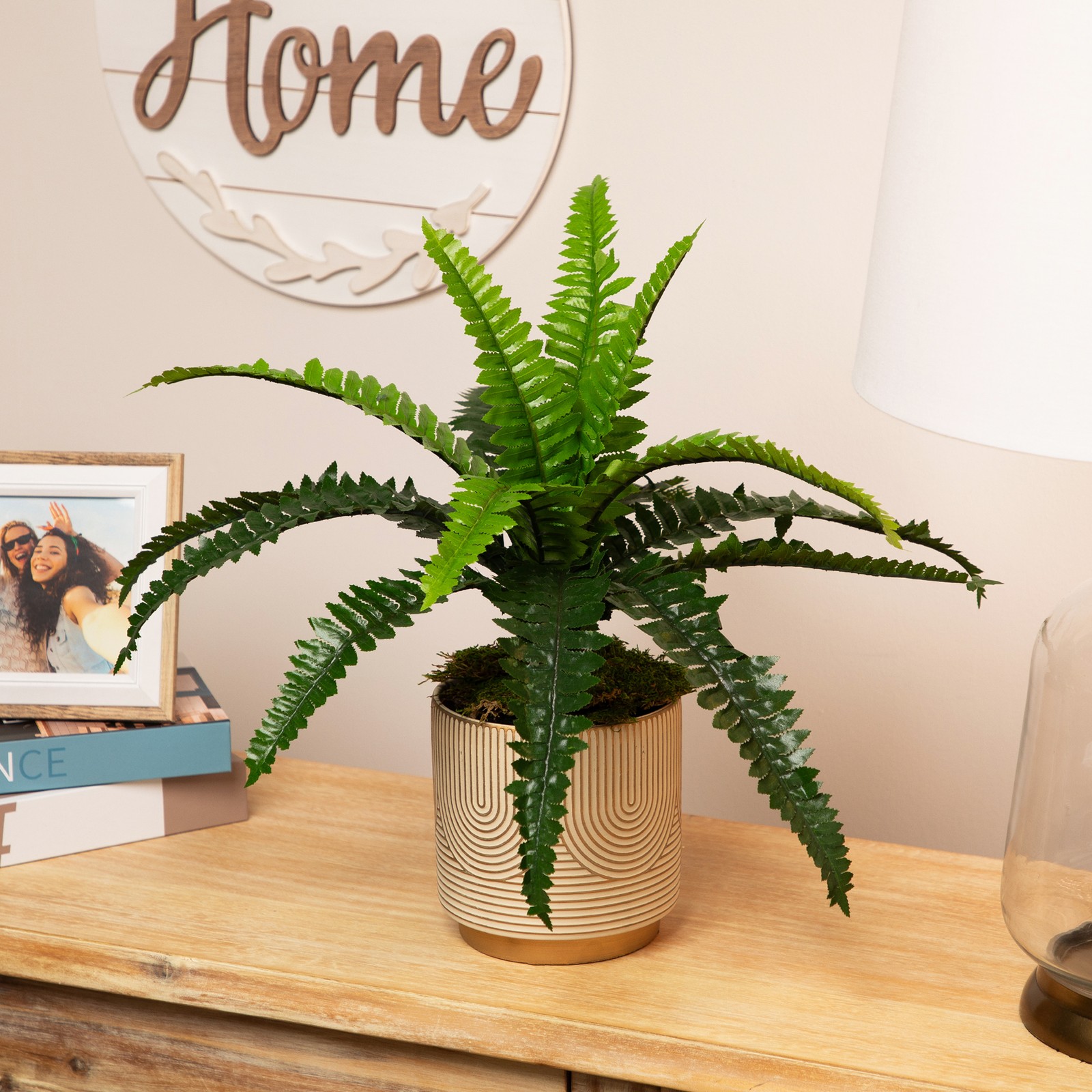 Northlight 15.75″ Potted Artificial Long Green Boston Fern Plant
