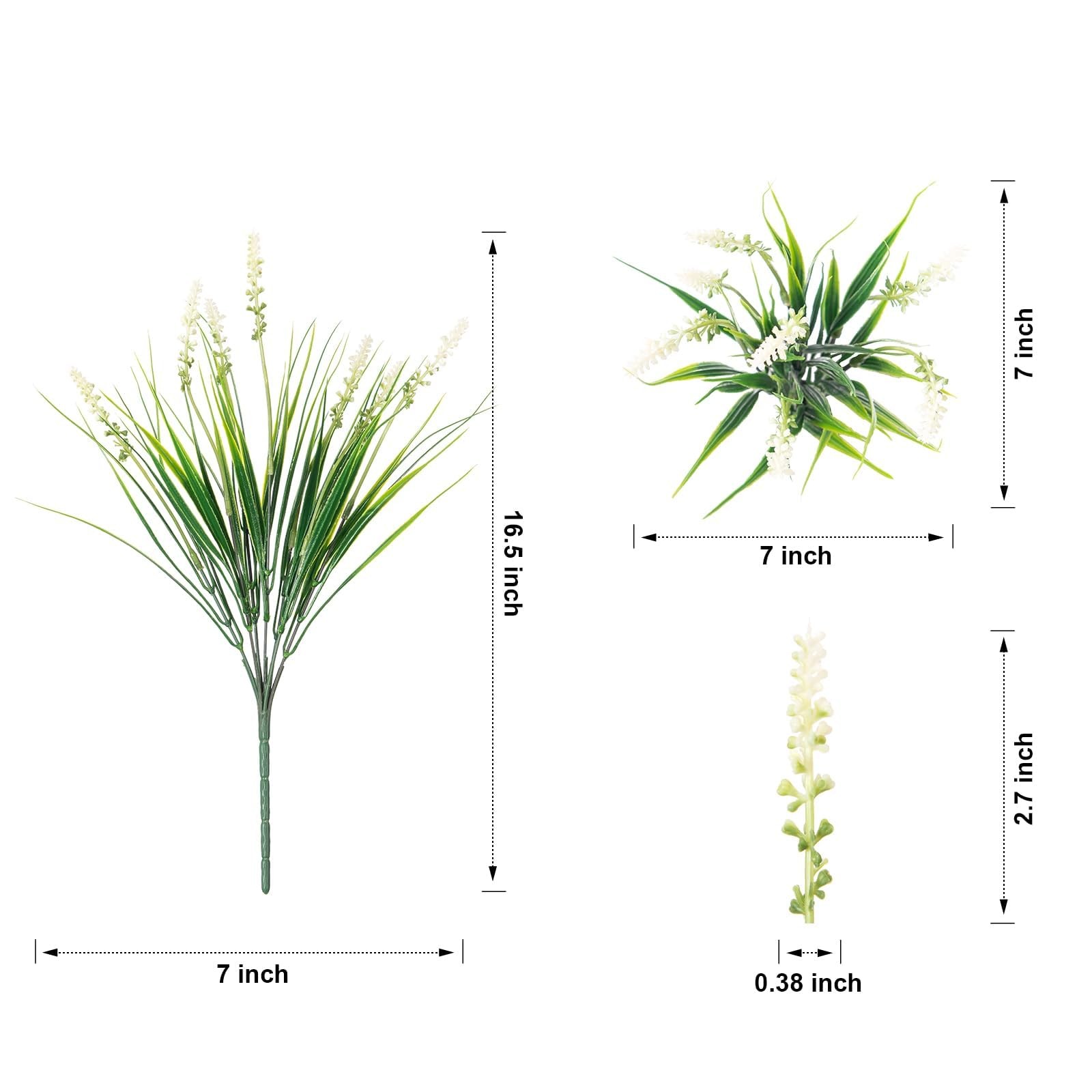 Ivydale 20PCS Artificial Plants Fake Flowers Monkey Grass for Outdoors,UV Res…