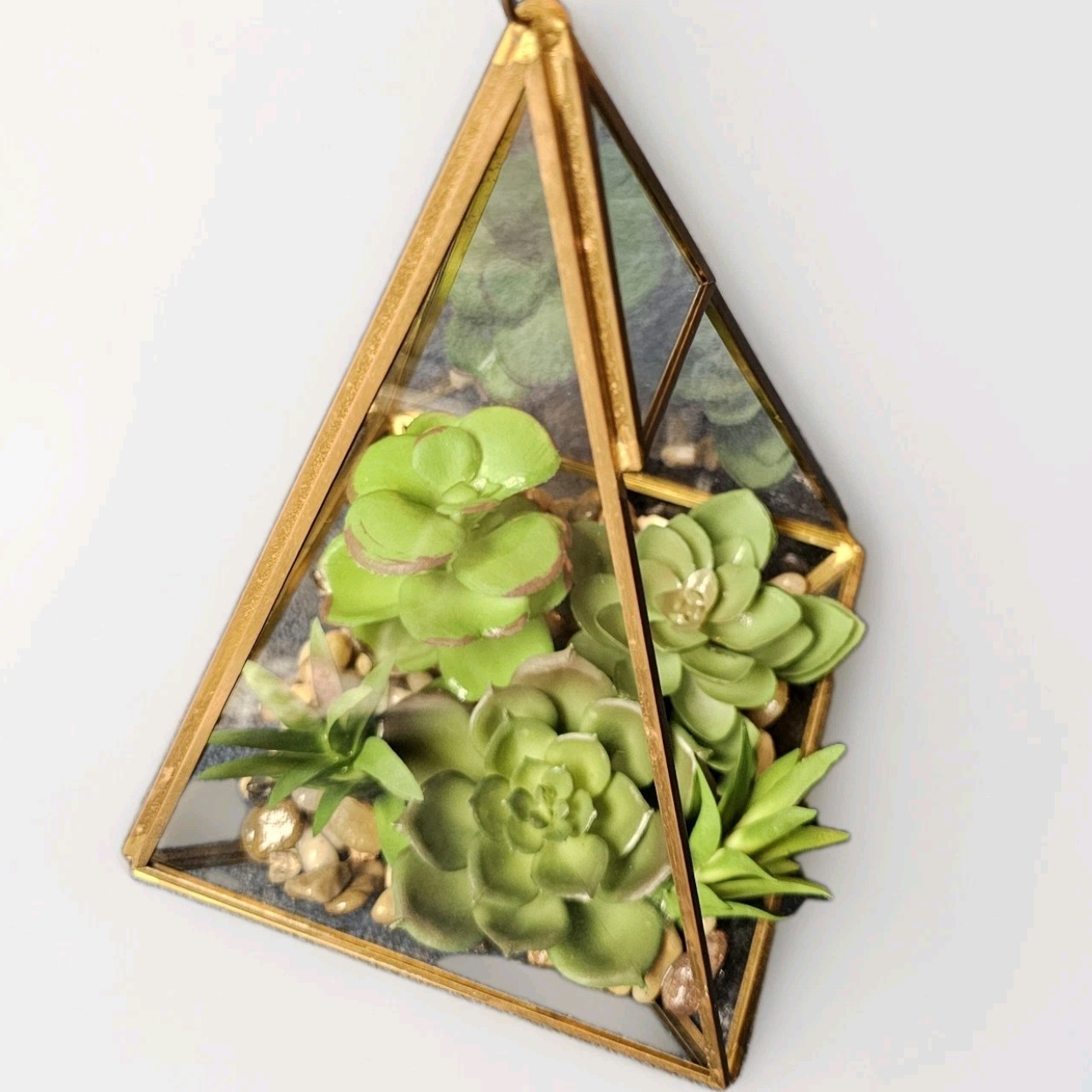 Glass Geometric DIY Terrarium for Succulent & Air Plant – Hanging Pyramid Shaped