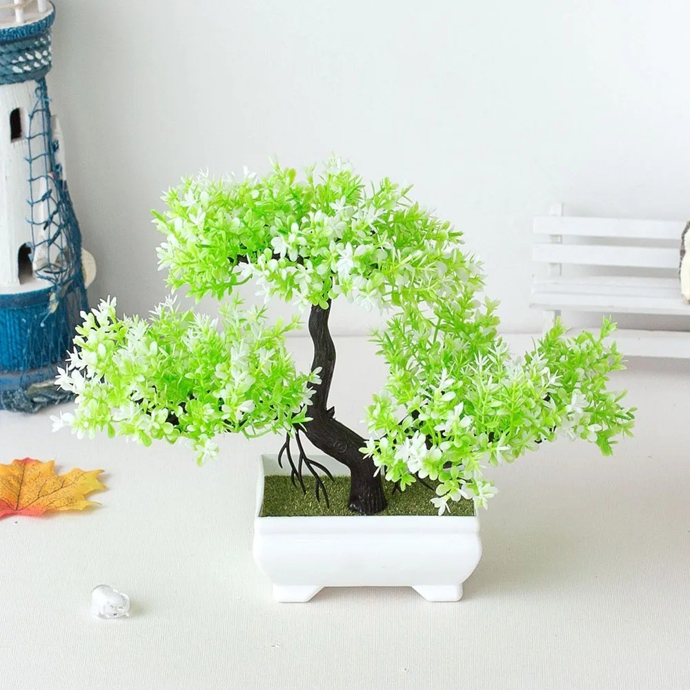 Artificial Potted Bonsai Tree Fake Plant Desktop Home Office Table Decor