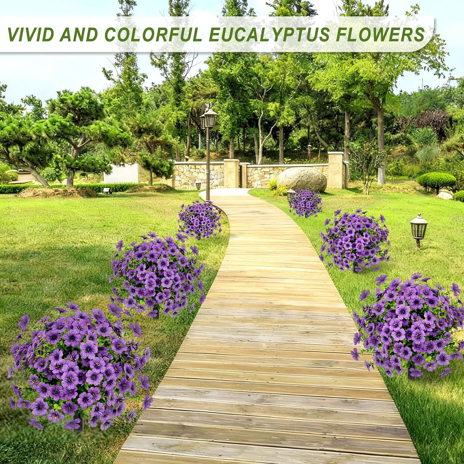 Purple UV Resistant Artificial Topiary Ball Trees – 2 Pack for Outdoor Decor