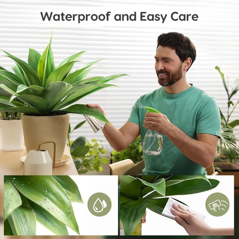 28 Inch Artificial Agave Plants Outdoor Set, Large Fake Plants Indoor
