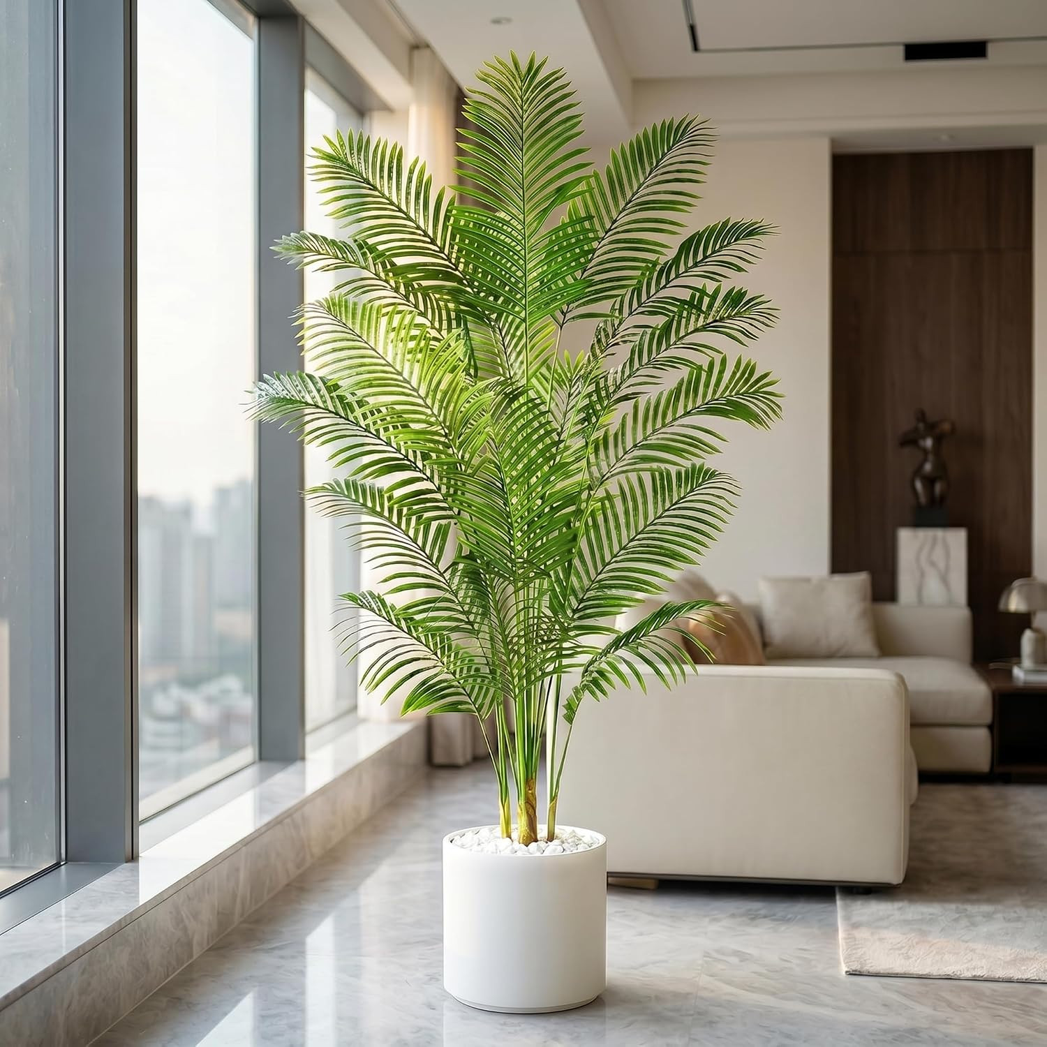 6FT Artificial Areca Palm Tree Faux Indoor Plant 18 Leaves Home Office Decor Pot