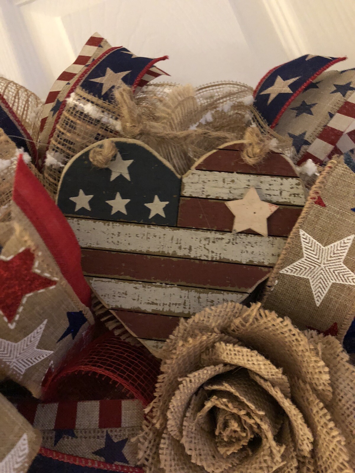 Patriotic Wreath Memorial Day, 4th Of July Veterans Day Labor Day Summer Wreath.