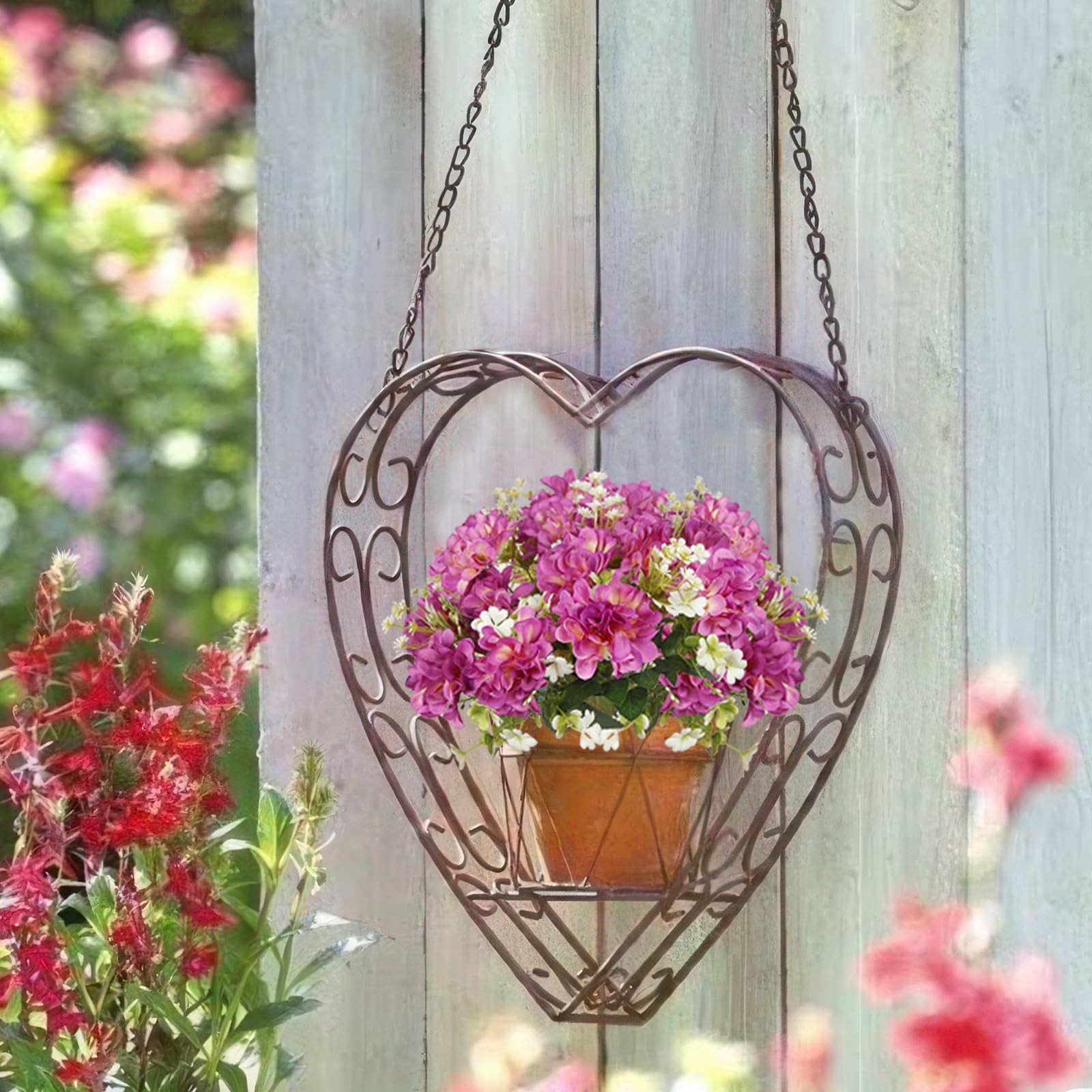 FAICOIA 3 Pcs Silk Cemetery Flowers Artificial Geraniums for Outdoors UV Resi…