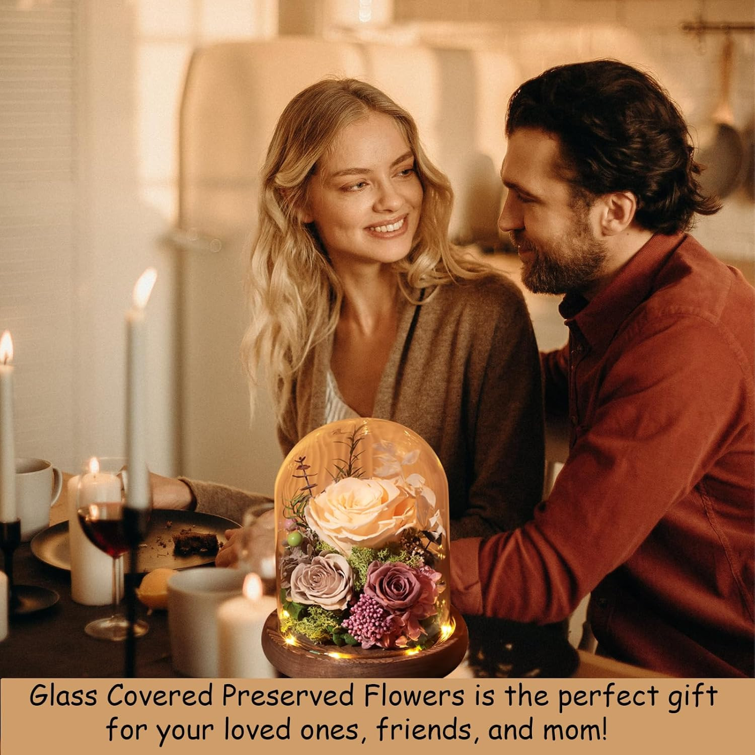 Flowers for Delivery Preserved Rose Gifts for Her,Forever Roses Flowers in Glass