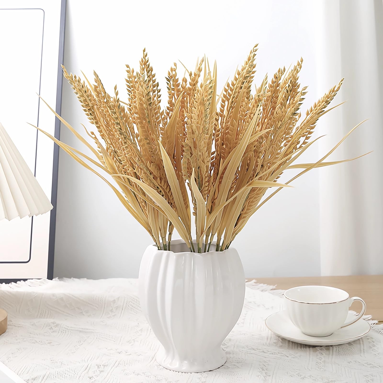 5pcs Artificial Ear of Rice 16″ Fake Grain Paddy for Vase Bouquets Home Offic…