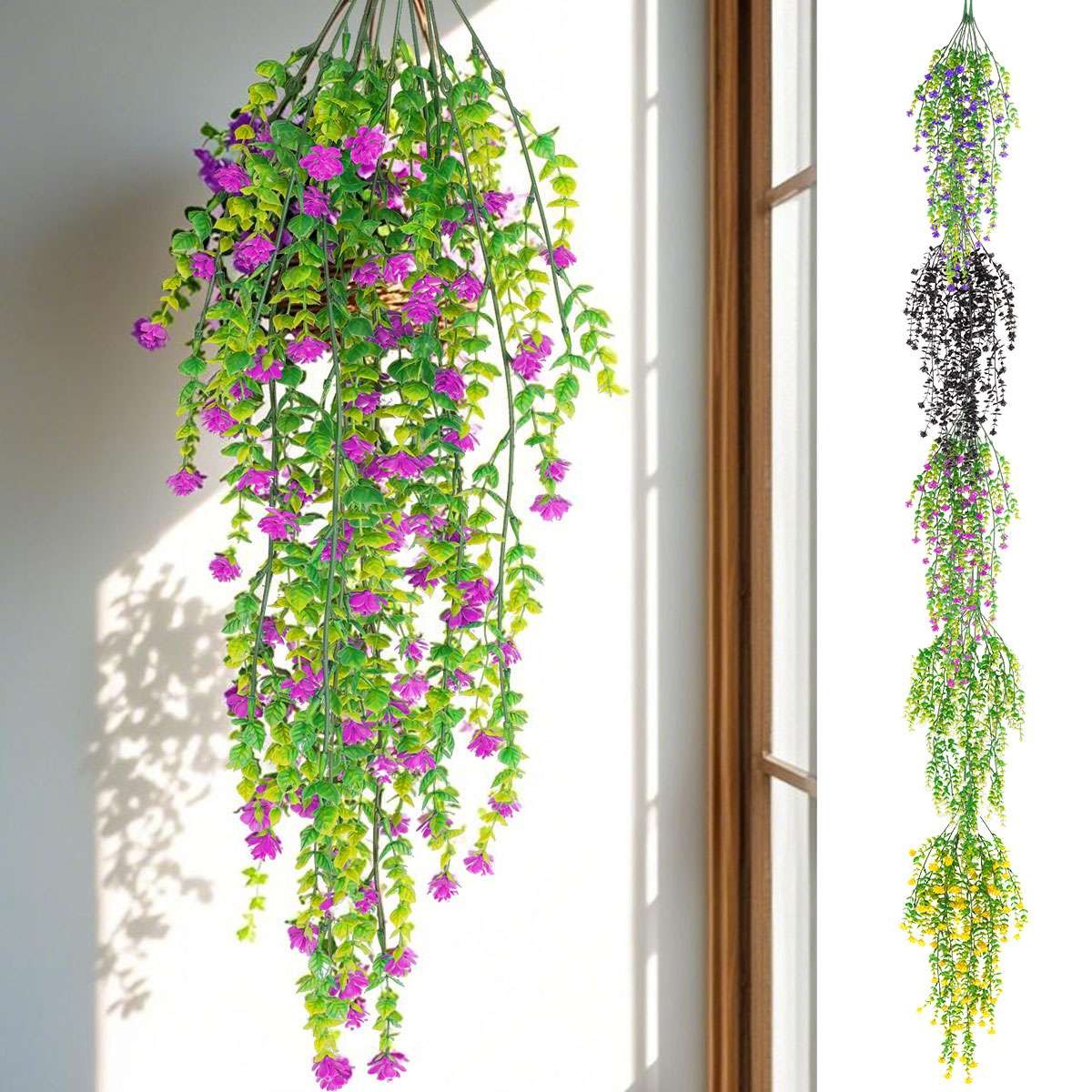 Artificial Hanging Plant Fake Eucalyptus Leaf Vine Home Garden Outdoor Decor USA