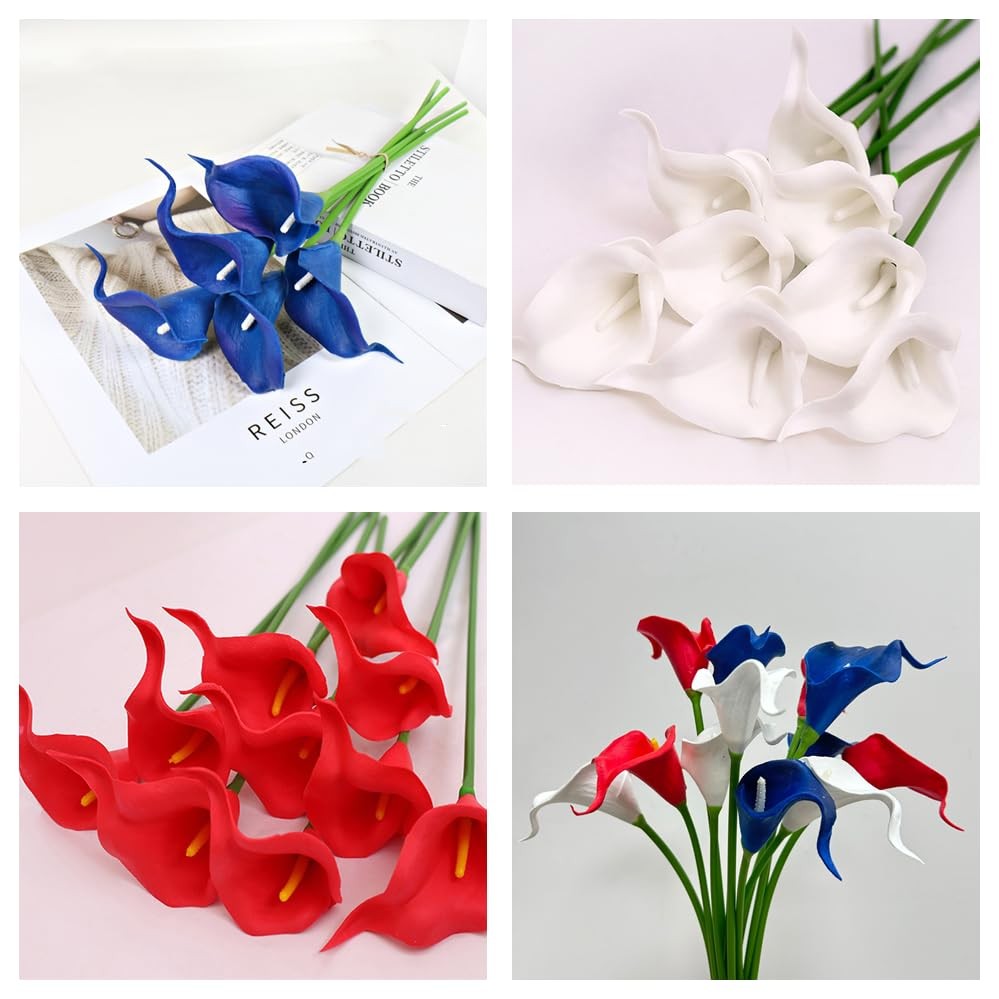 12pcs Artificial Calla Lily Flowers, 13″ Single Heads PU Small Flower Bouquet…