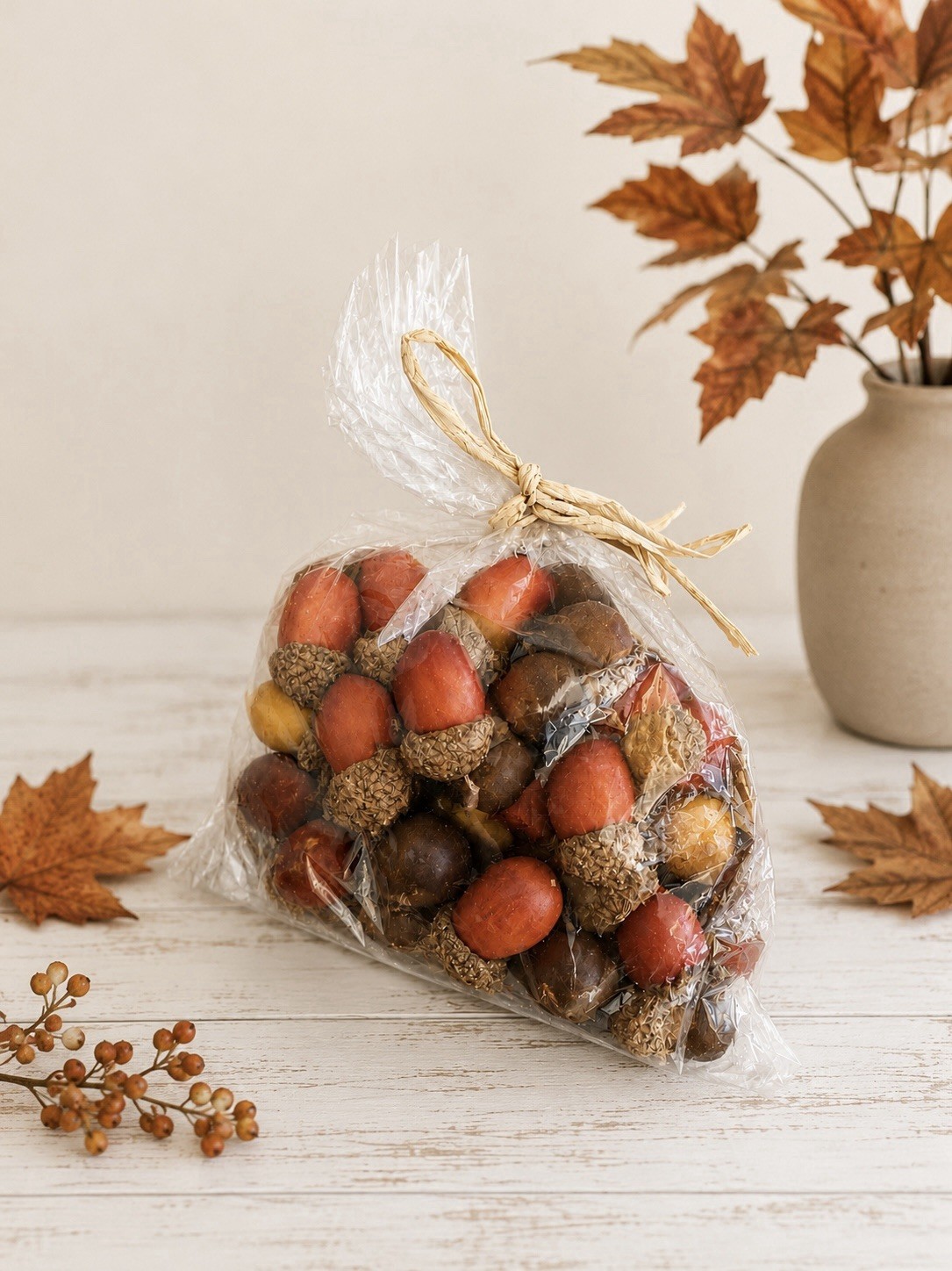 2 Oz Fake Acorns Bag, Rustic Fall Bowl Filler , Farmhouse Table Decor, Vase