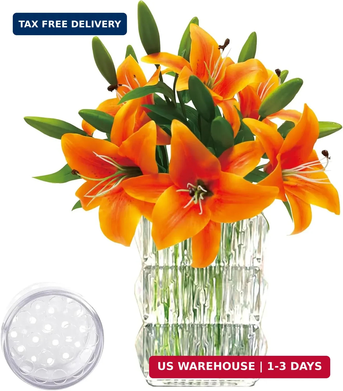 6Pcs Lilies Artificial Flowers Orange Lilies Real Touch Tiger Lily Fake Lillies