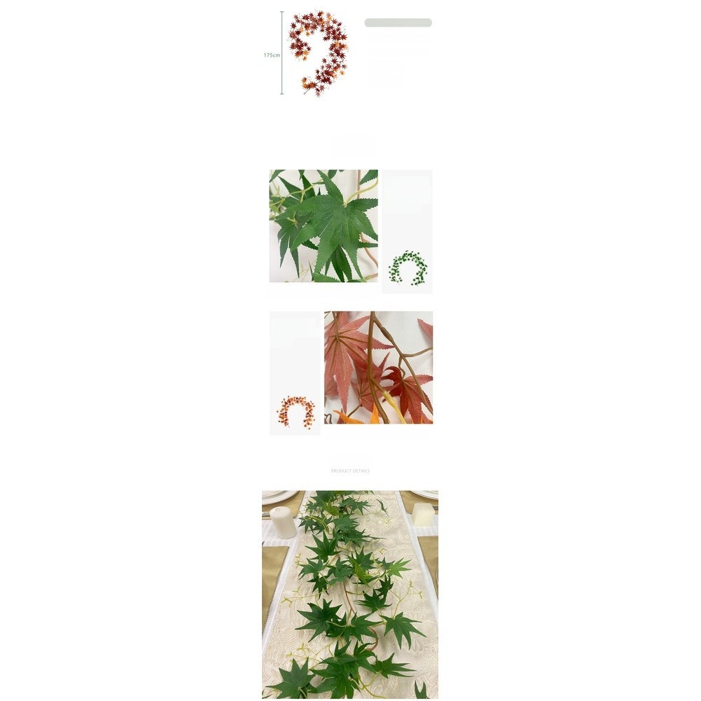 175cm Faux Maple Vine Rattan Wall Hanging with Brown Stems and Natural Posture