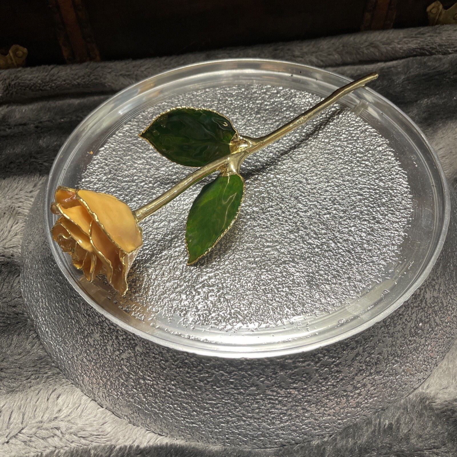 Real Rose Preserved And Dipped In 24 Kt. Gold
