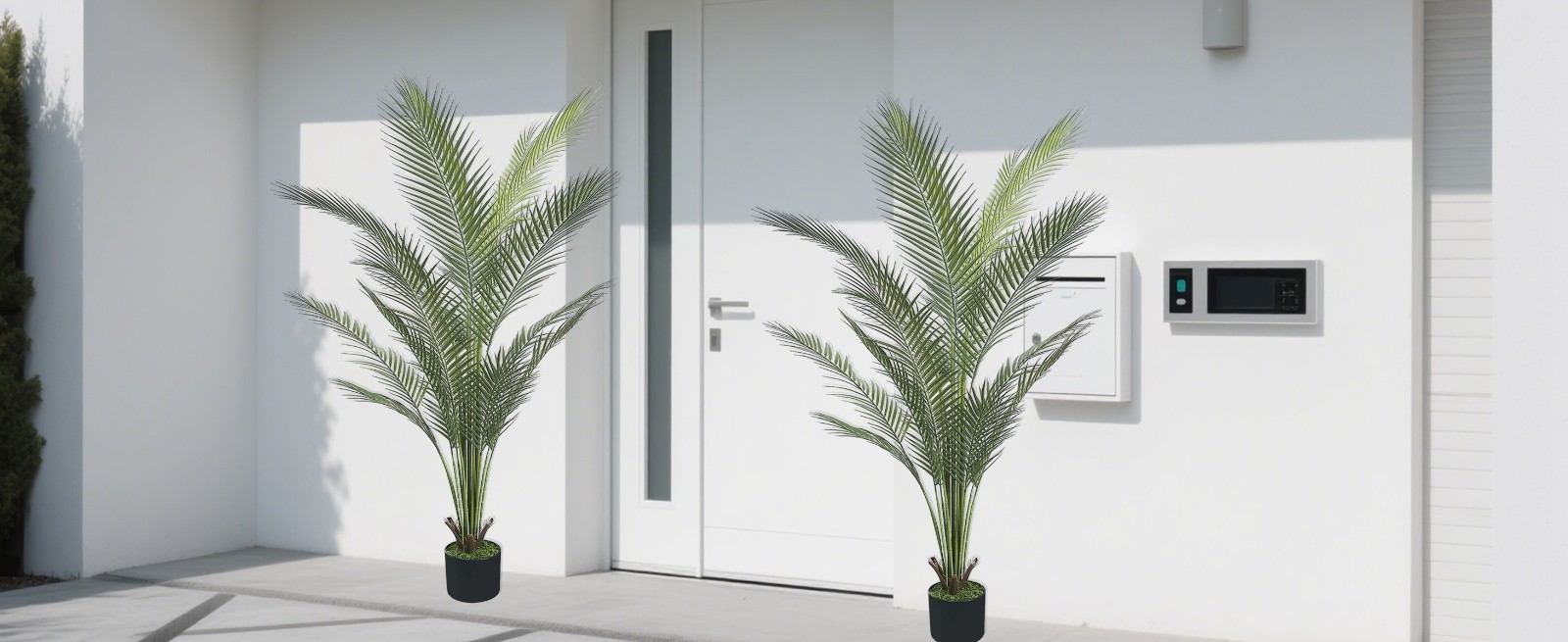 2Pcs150CM Tall Faux Areca Palm Large Green Plant for Office Interior Space Decor