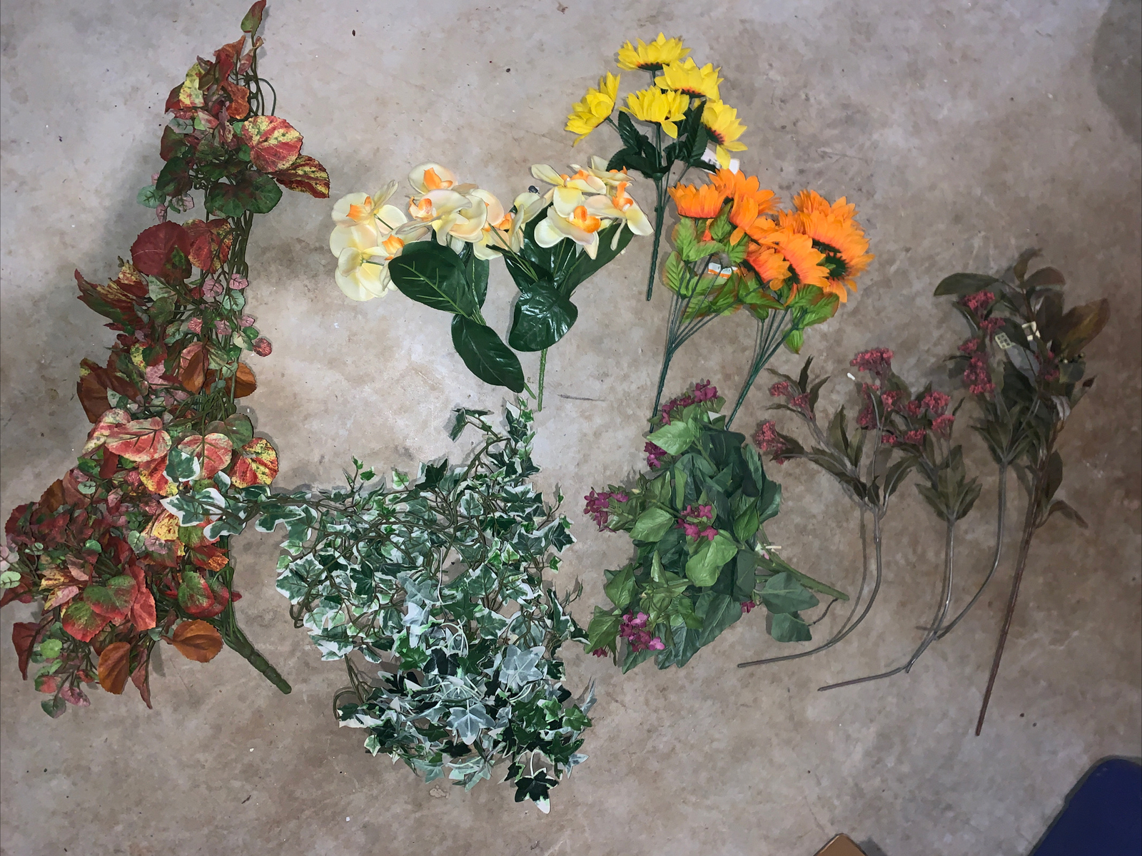 Assortment Floral Stems Vines Spring Summer Fall New Used Ivy Flowers SET ❤️tb5m