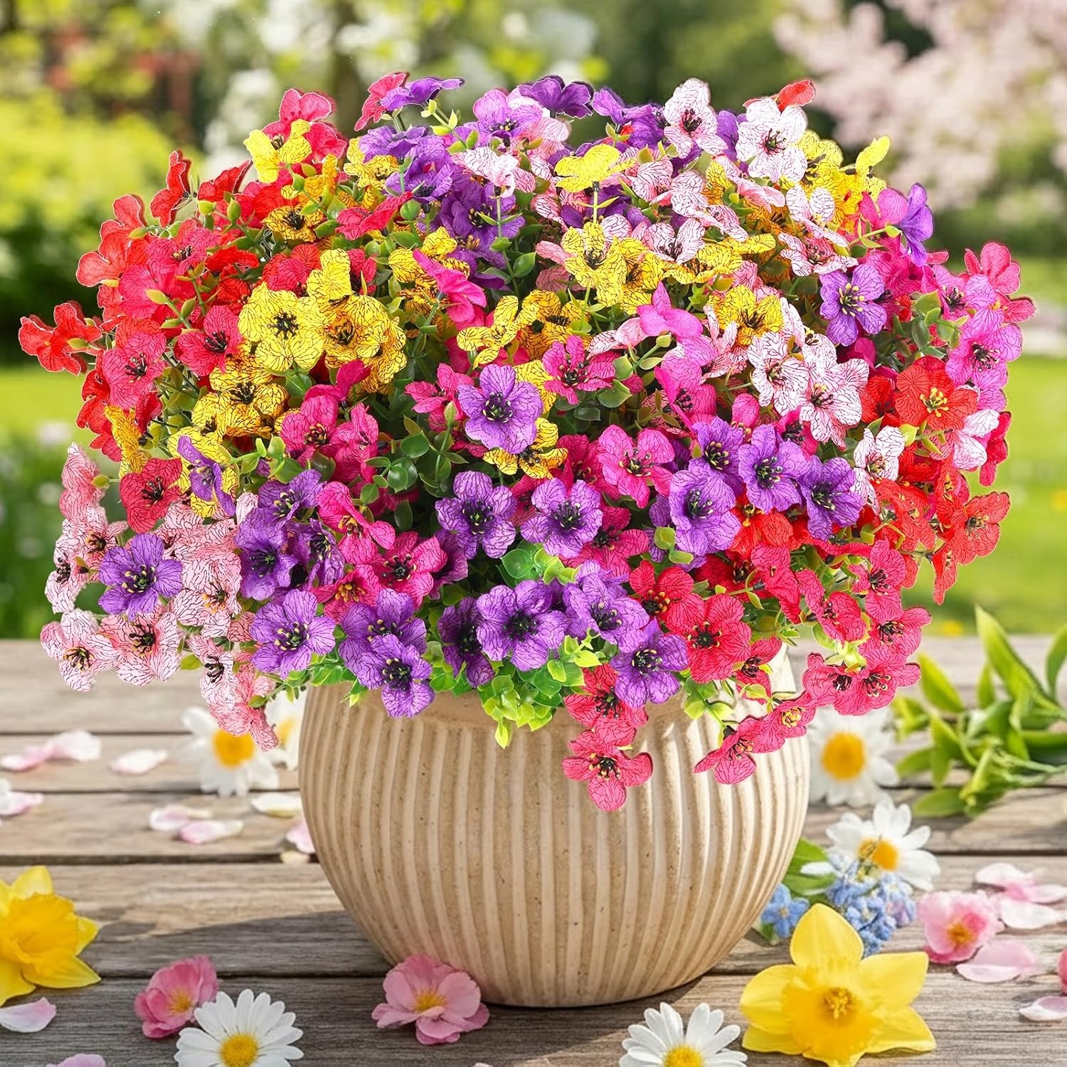 Vibrant 6-Color Silk Daisy Bundle Set for Effortless Indoor & Outdoor Beauty