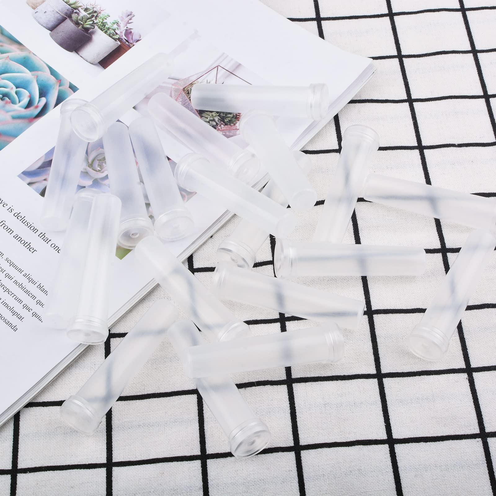 20 PCS White Clear Plastic Floral Water Tubes with Caps for Flower Arrangements