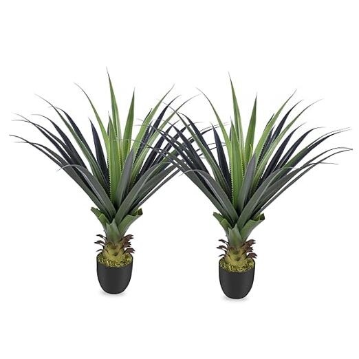 Artificial Spiked Agave Plant, 36″ Faux Agave Plants Indoor Small Floor 3ft 2