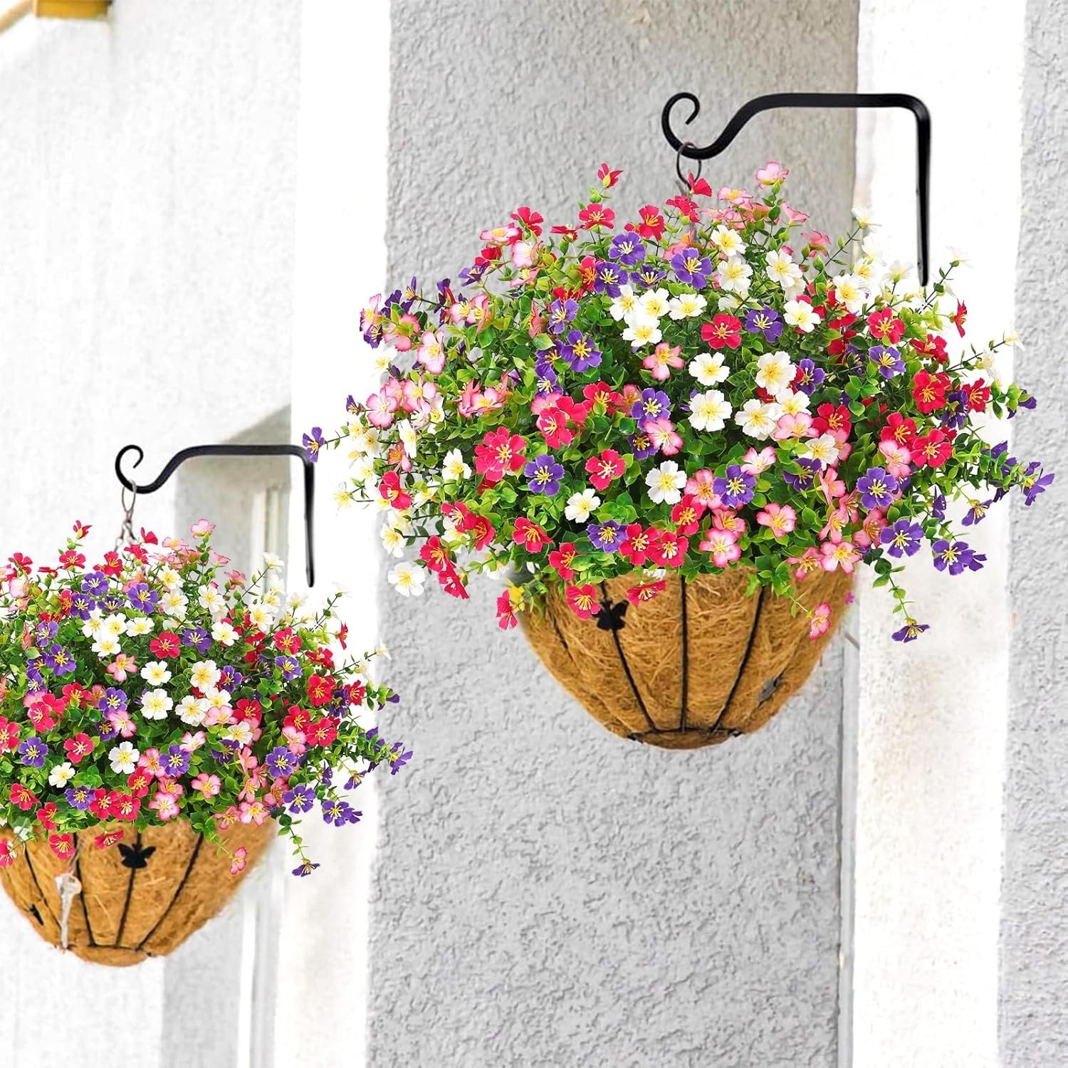 SOMYTING Artificial Flowers for Outdoors, 12 Bundles Faux Plants Flower Outdo…