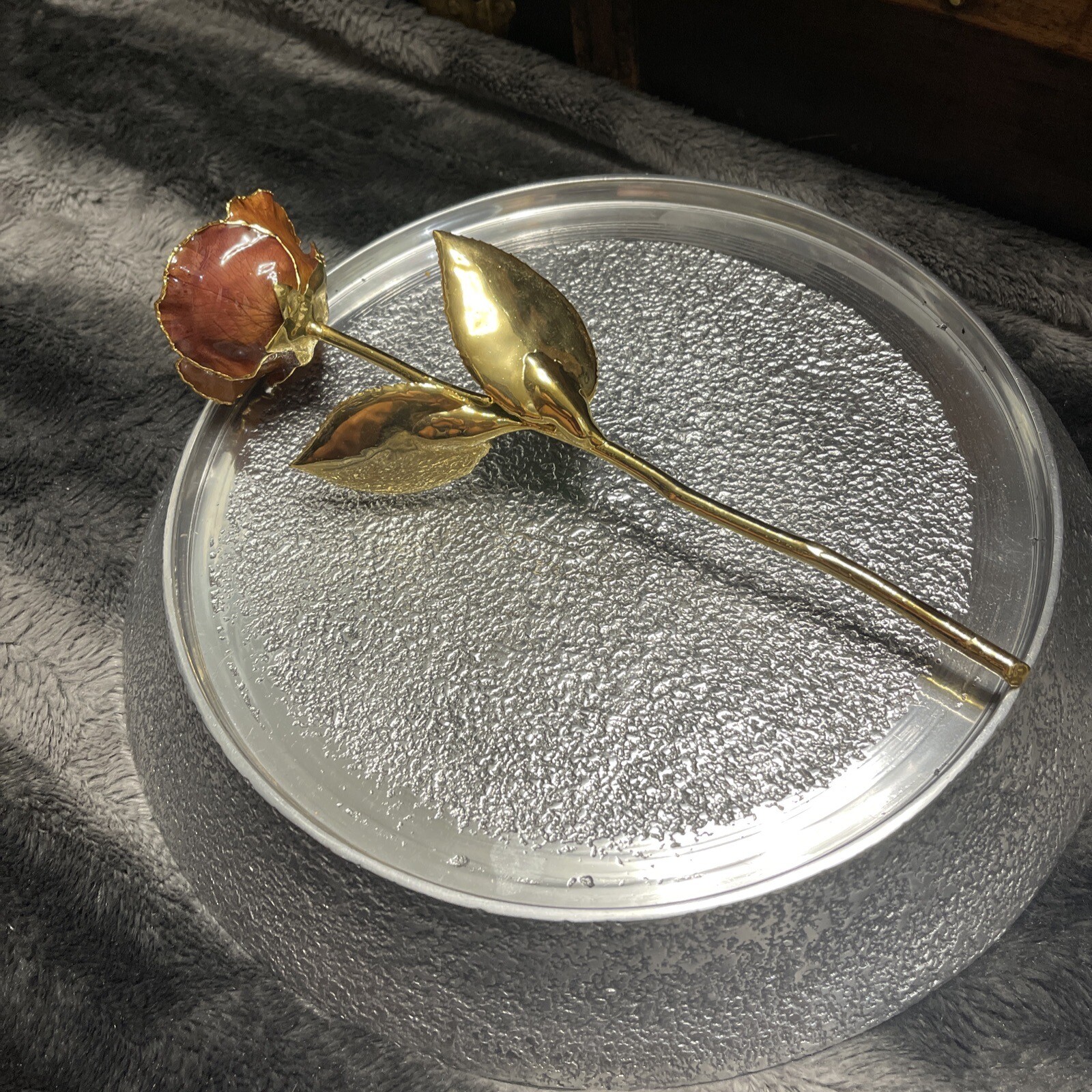 Real Rose Preserved And Dipped In 24 Kt. Gold