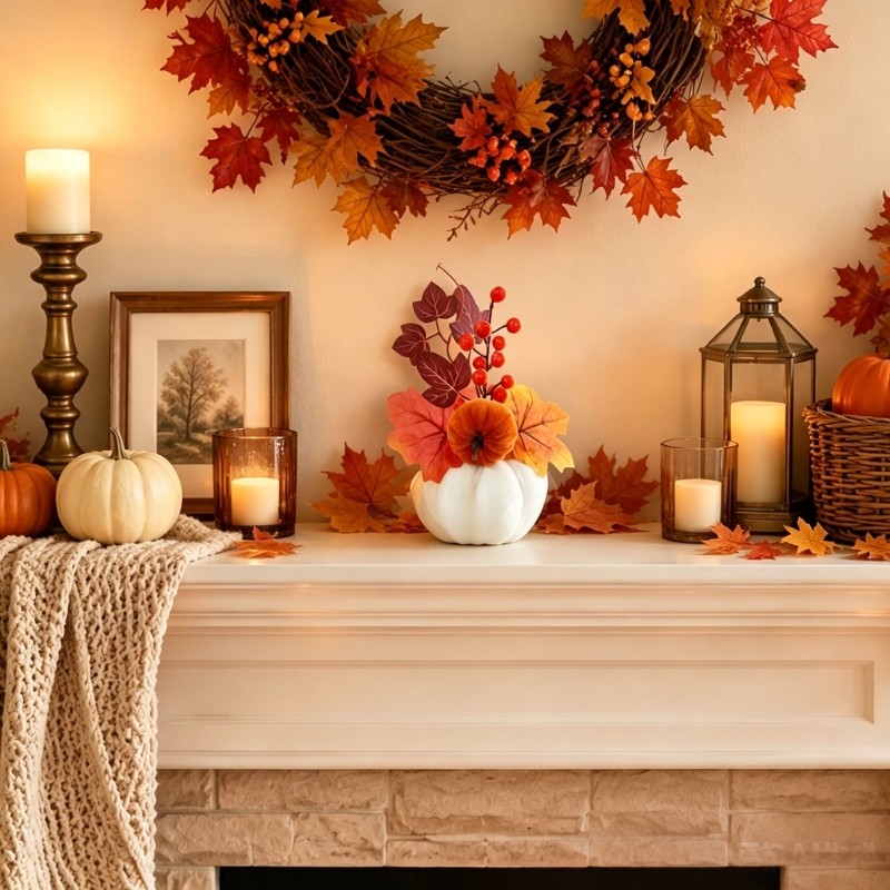 Portable Foam Wreath For Door Or Wall Decors During Autumns And Thanksgiving