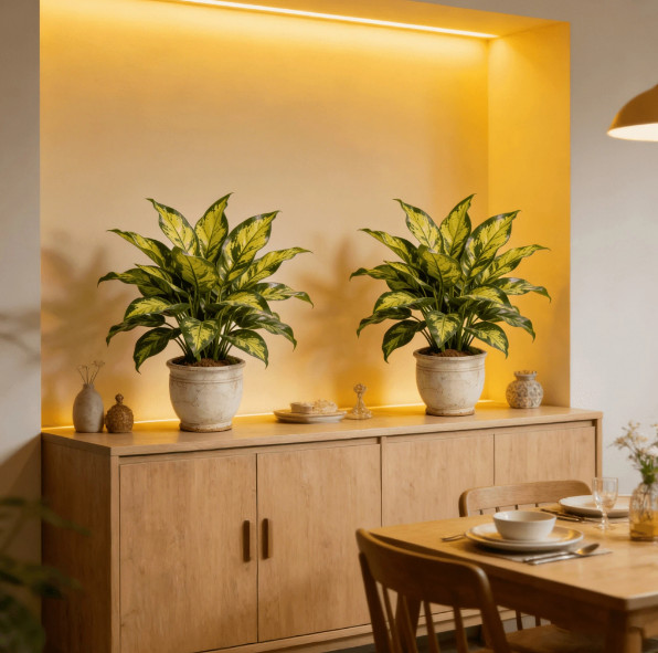 2pcs Artificial Tropical Plant Tree UV Resistant Indoor Outdoor Faux Green Decor