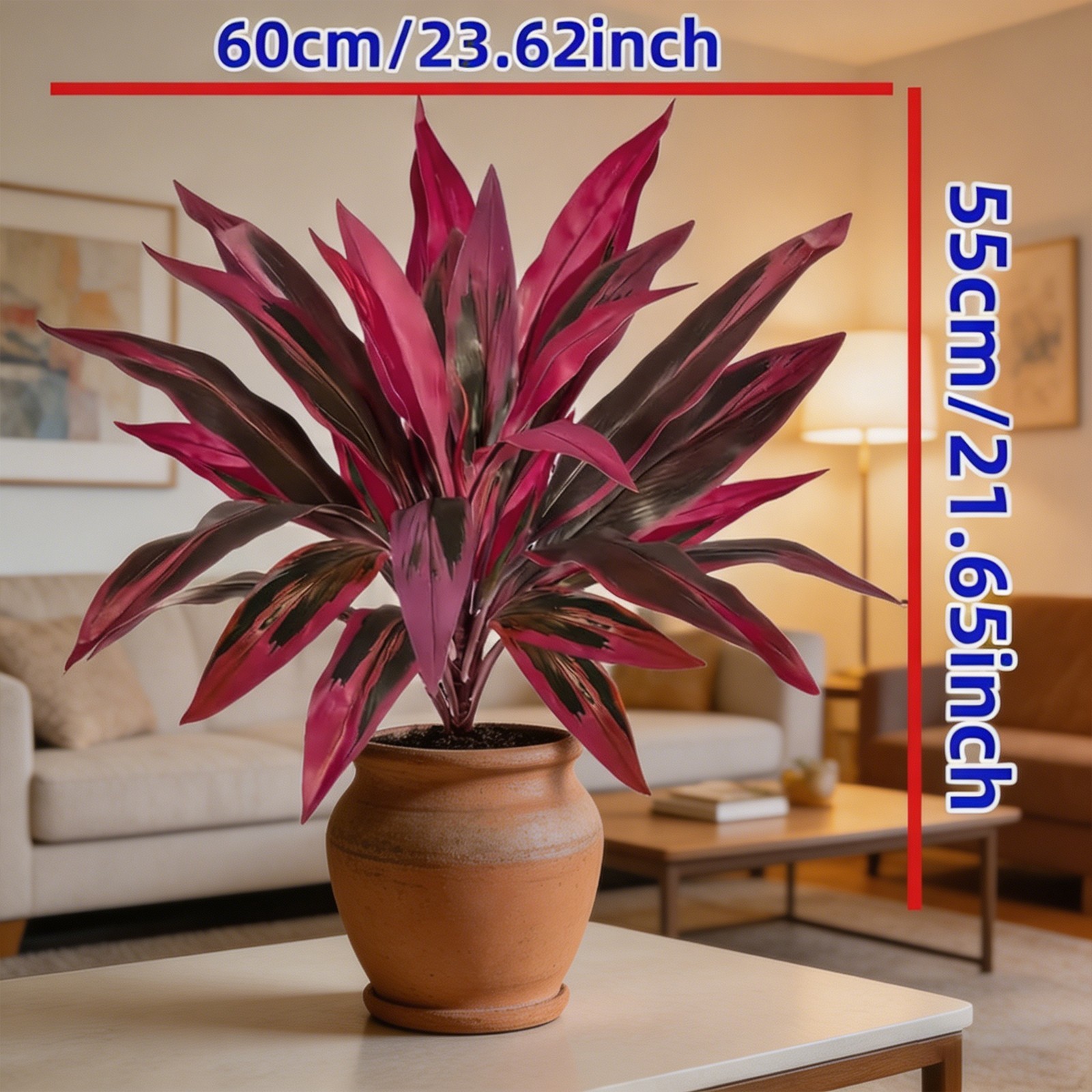 2PC UV Resistant Artificial Boston Fern & Dragon’s Blood Tree, Home Garden Decor