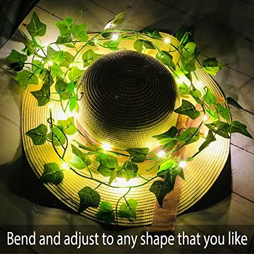 4 Pack Vine with Lights, 80 LED Artificial Ivy Garland with Ivy Leaf (4 Pack)