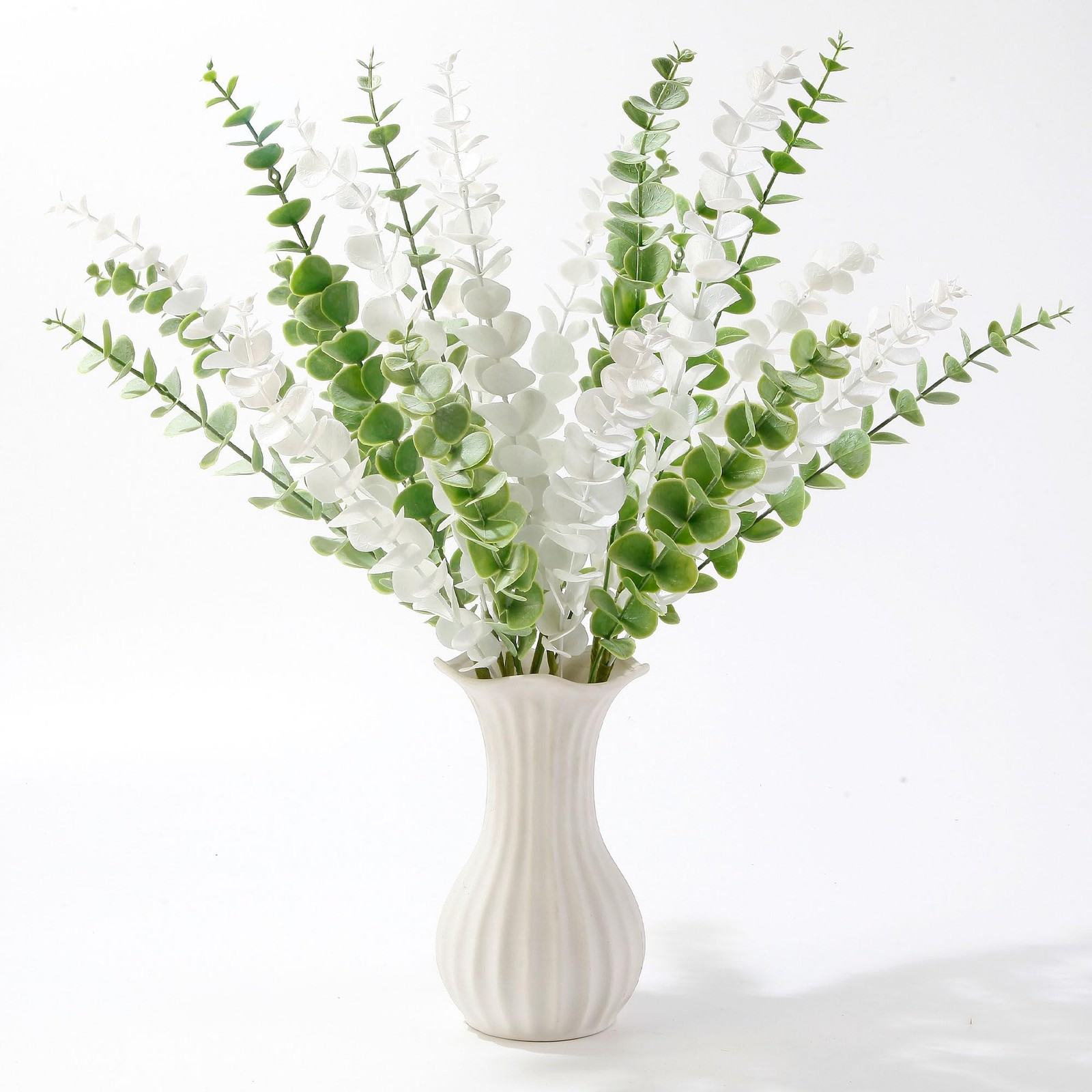 23.6” Artificial Eucalyptus Stems Decor 12 Pcs Lifelike Eucalyptus Leaves Fa…