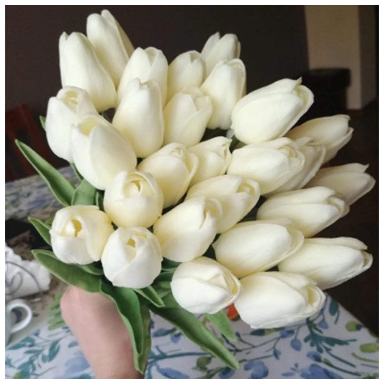 10x Artificial Tulips Flowers 35cm Stem Bouquet Fake Flower Bridal Decoration