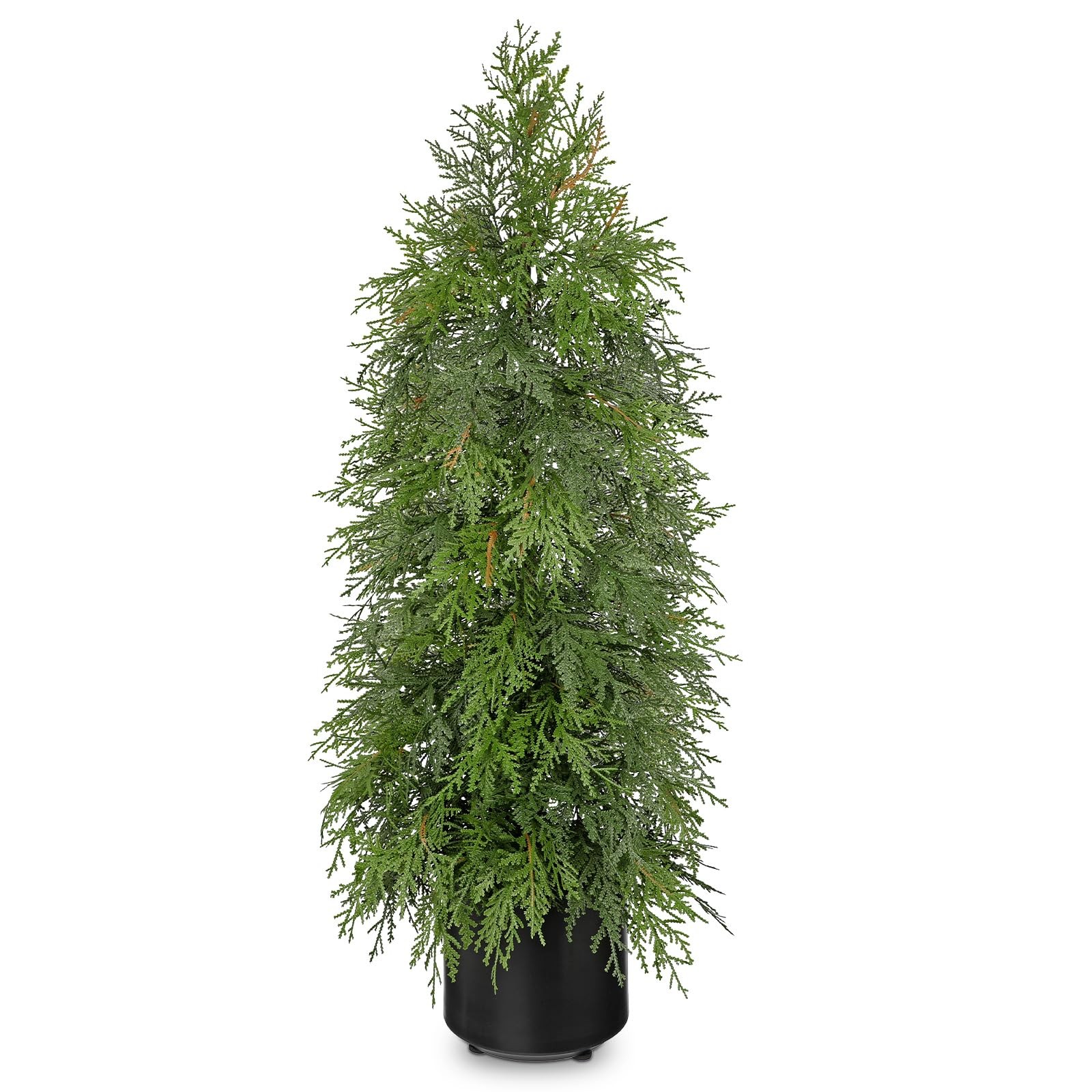 3FT Artificial Cedar Topiary Tree, Real Touch Fake Cedar Topiary Tree Potted …