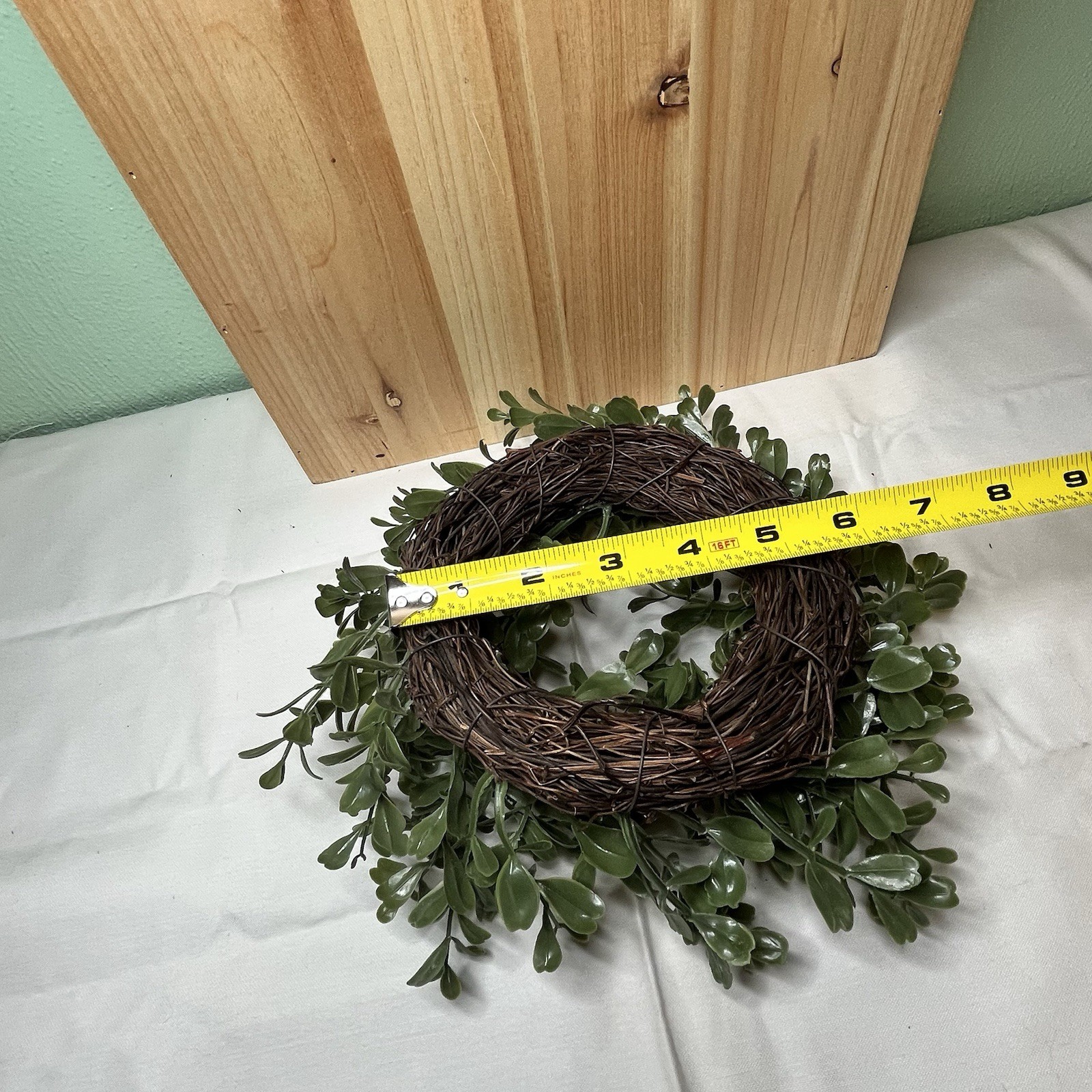 Set of 4 Faux Boxwood Candle Rings 10″ Greenery Mini Wreaths Farmhouse Decor