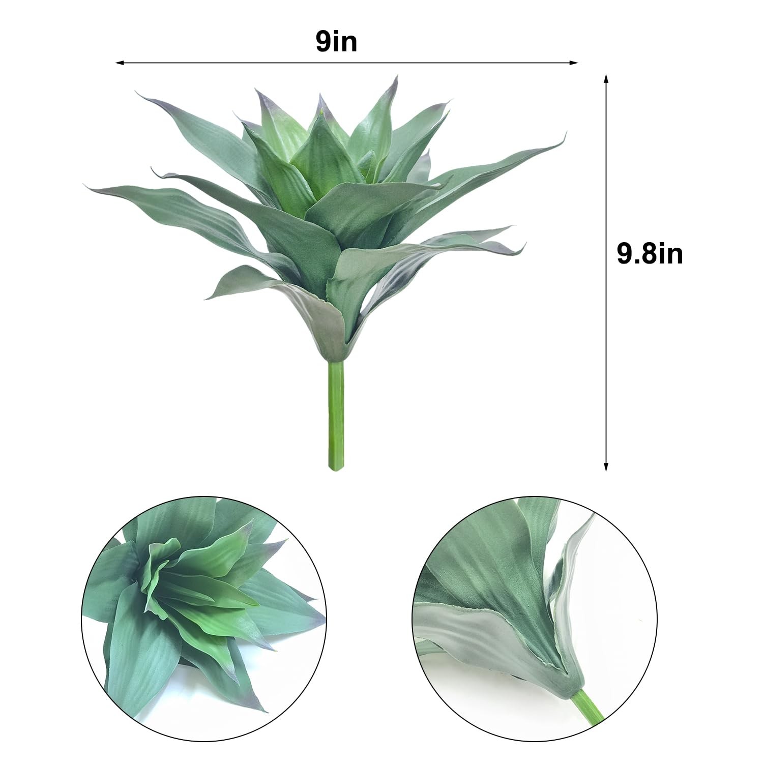 2 PCS Artificial Agave Plants, 9 Inch Realistic Fake Succulents Planter Porch…
