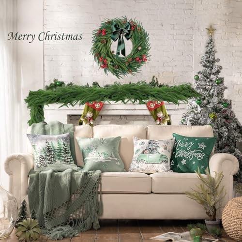 PCS Artificial Norfolk Pine Garlands, Real Touch Winter Pine Garland, Green 2