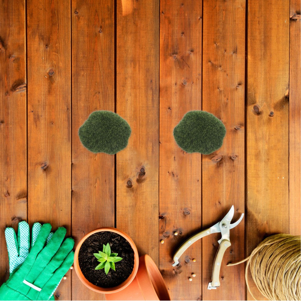 4Pcs Reusable Faux Moss Rocks Lifelike Artificial Stone for Indoor Outdoor Decor