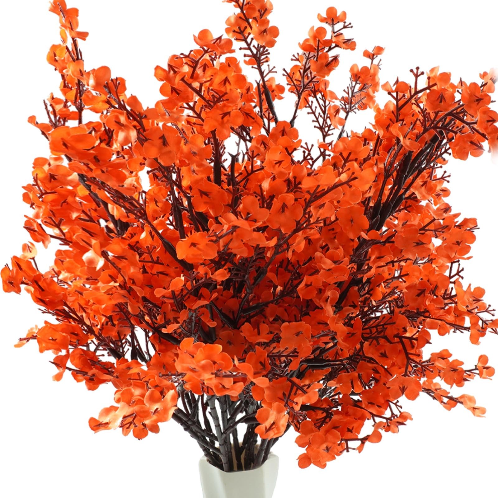 Orange Cherry Blossom Branches Artificial Flowers for Vase,10 Bundles Babys B…
