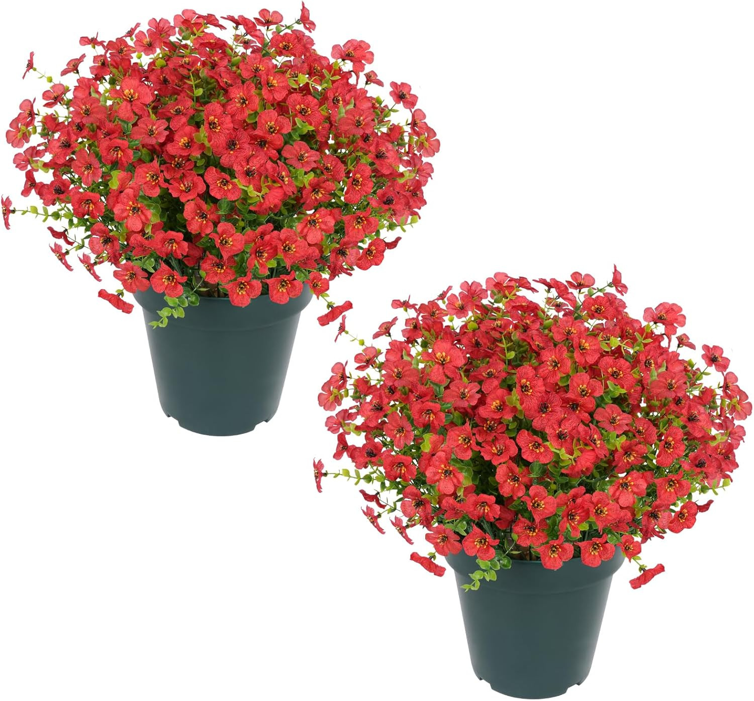 UV Resistant 20” Red Silk Daisy Bush – Perfect for Outdoor Decor