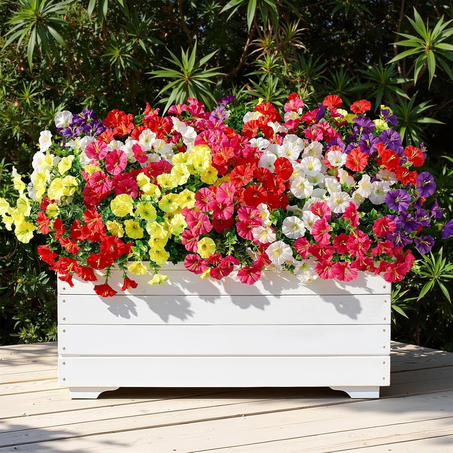 All-Weather 24 Bundle Silk Morning Glory Set – Mix of 5 Colors for Outdoor Décor