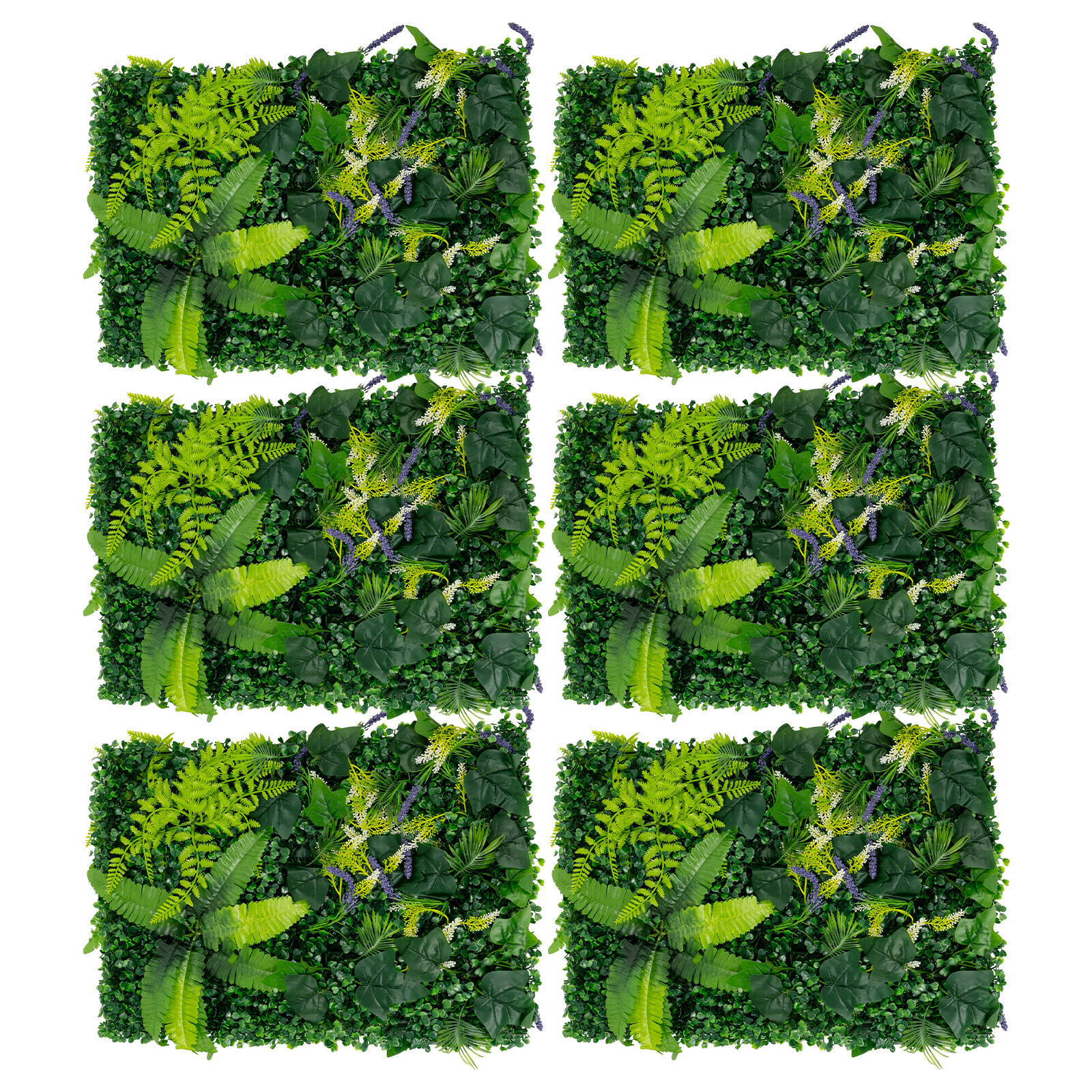 6pcs 60*40cm Artificial Plant Foliage Hedge Grass Mat Greenery Wall Fence Panel