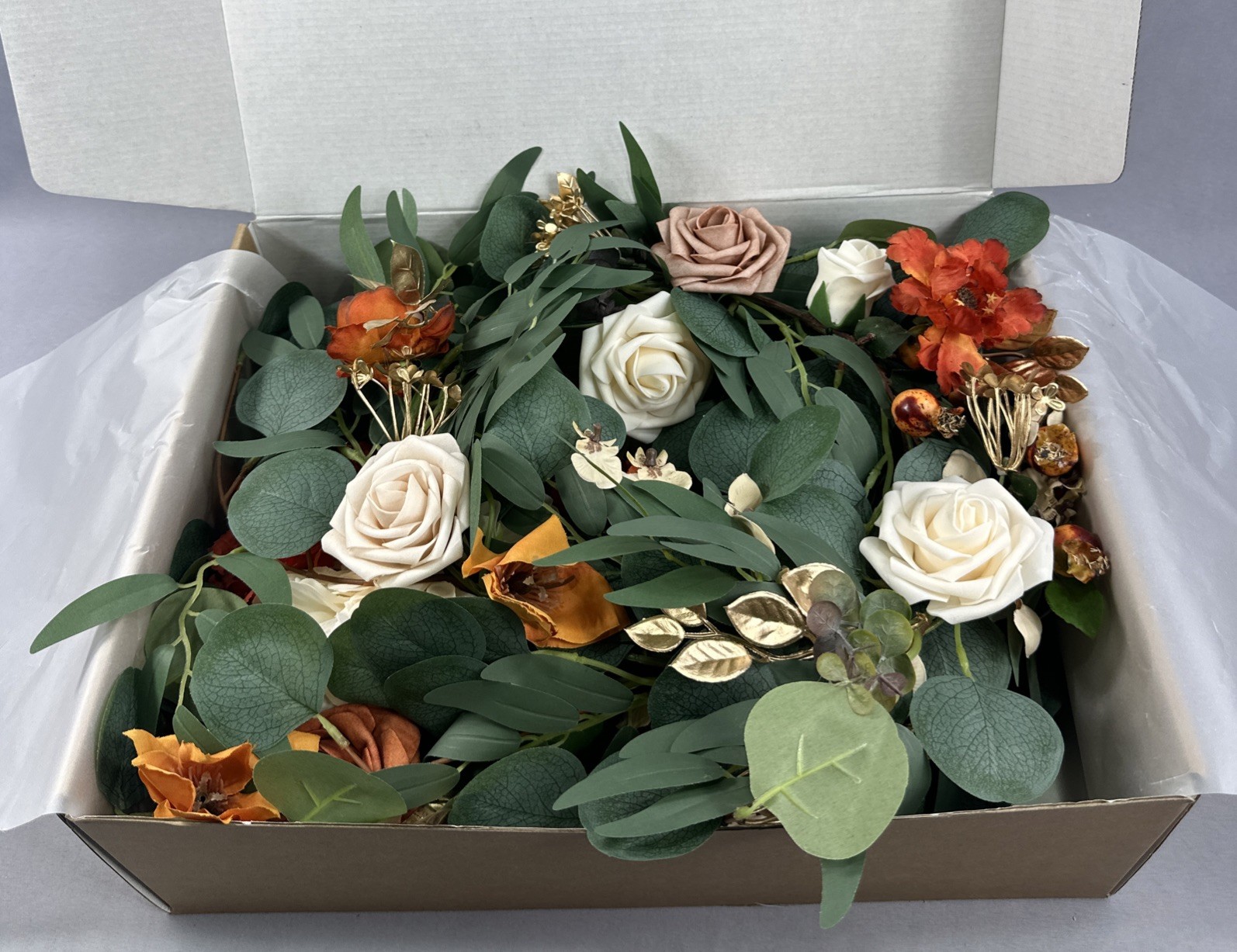 Ling’s Moment Elegant Wedding Eucalyptus Rose Flower Garland All Occasions 6FT