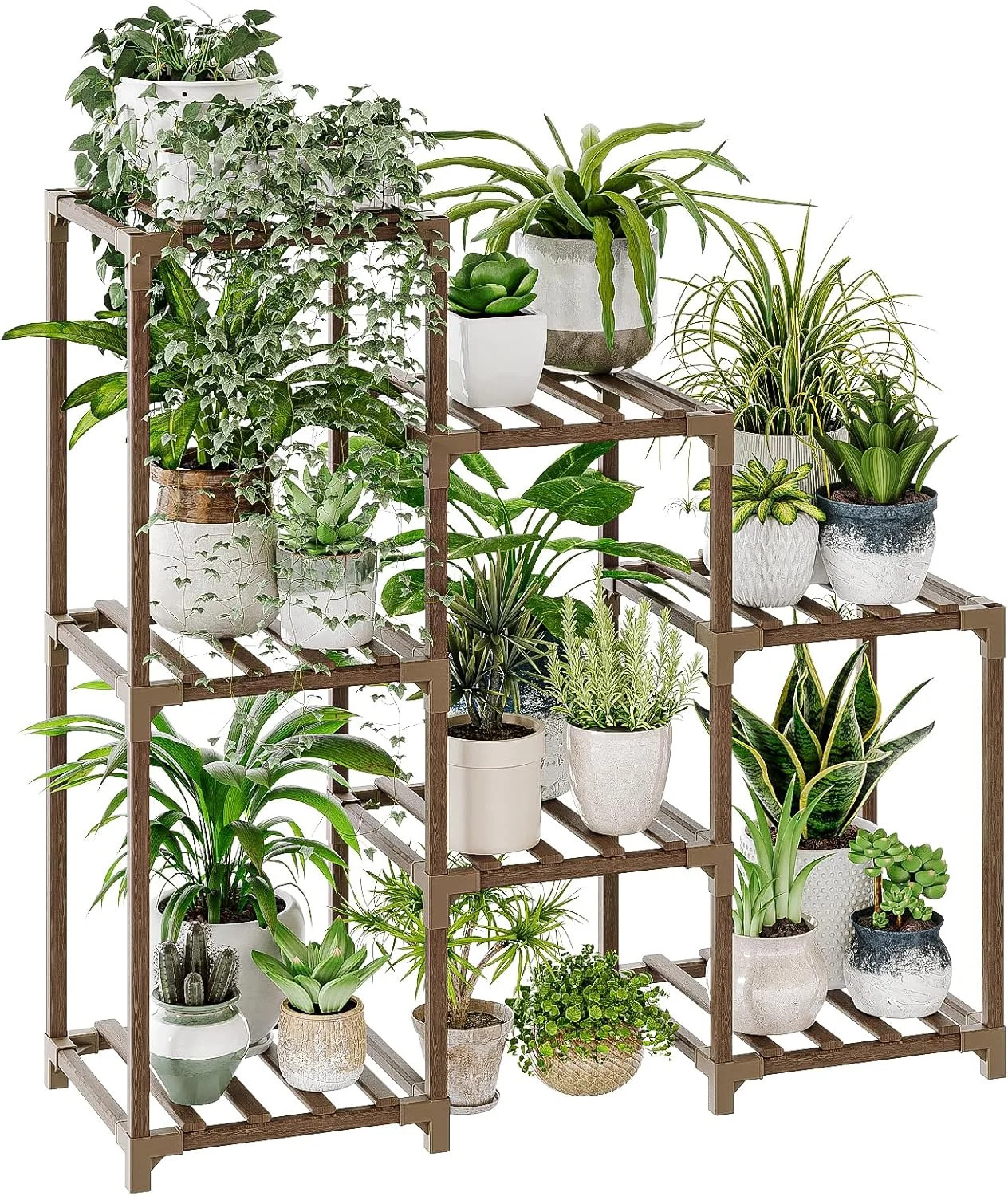 Plant Stand Indoor Plant Shelf Outdoor Wood Rack 3Tiers Ladder Holder Boho Decor