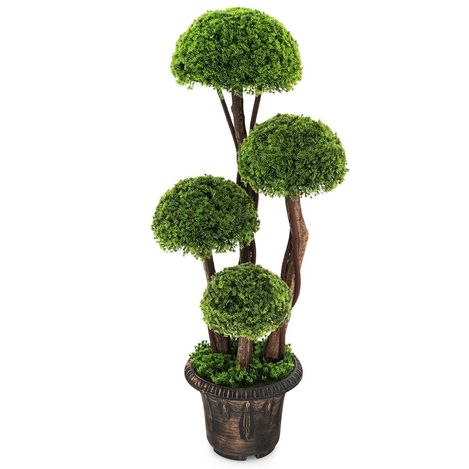 3FT Artificial Tree w/ Exquisite Mushroom Shape&Abundant Leaves&Realistic Trunks