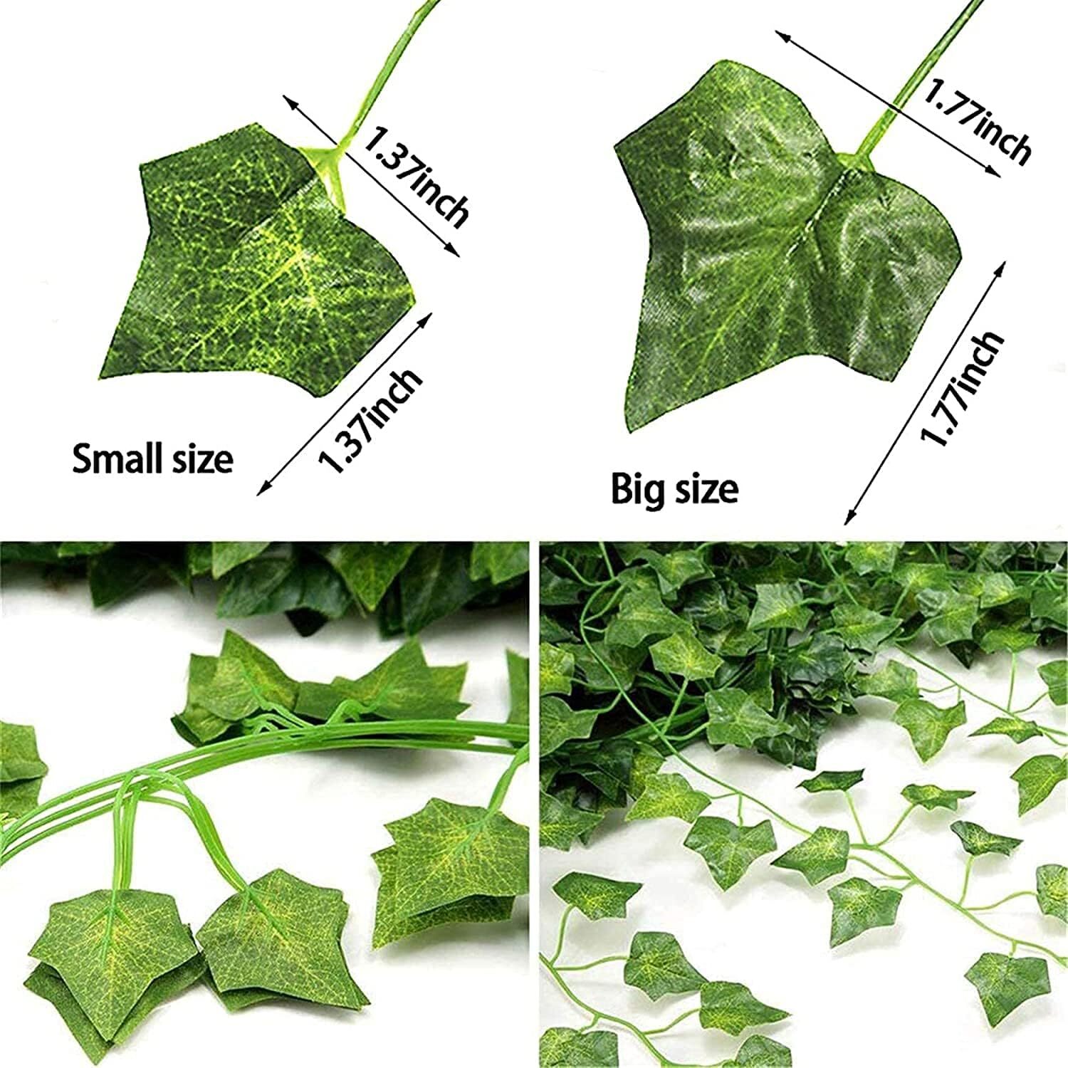 12 Pack Fake Vines For Room Decor With 100 Led String Light Artificial Ivy Garla