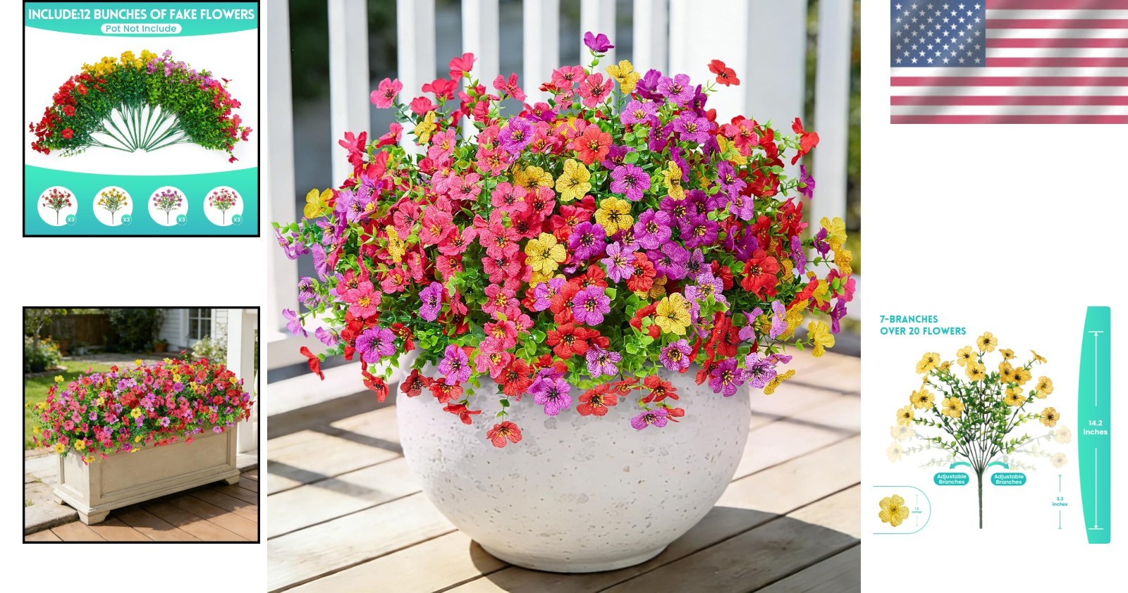 Realistic Silk Daisy Flower Bunches – 12 Count for Indoor and Outdoor Use